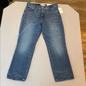Womens Lucky Brand Jeans Zoe High Rise Straight Size 6 Decorative Rivots